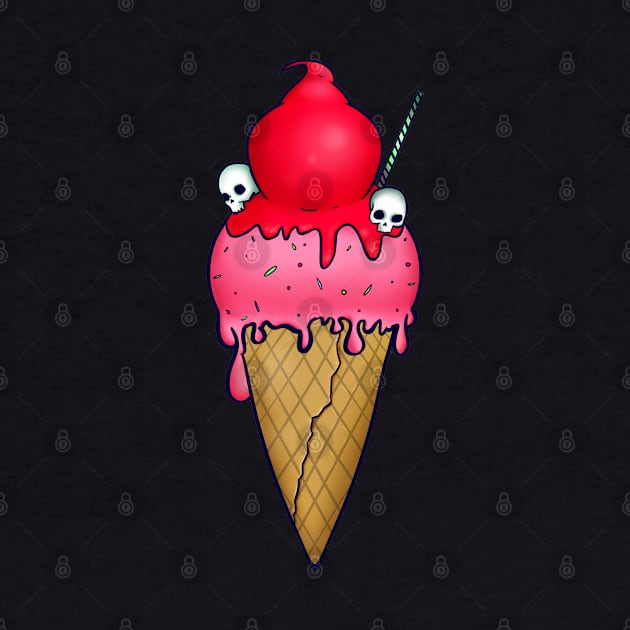 Strawberry Ice-cream & Skulls by TaliDe